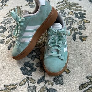 Adidas Pastel Green Sneakers with White Accents